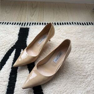 Jimmy Choo Nude Patent Leather Heels